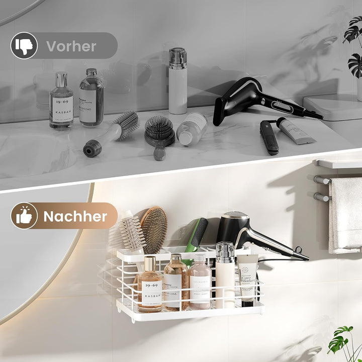 VITVITI Fönhalter ohne Bohren, Haartrocknerhalter aus Metall, Föhn Halterung Wand mit Schrauben und