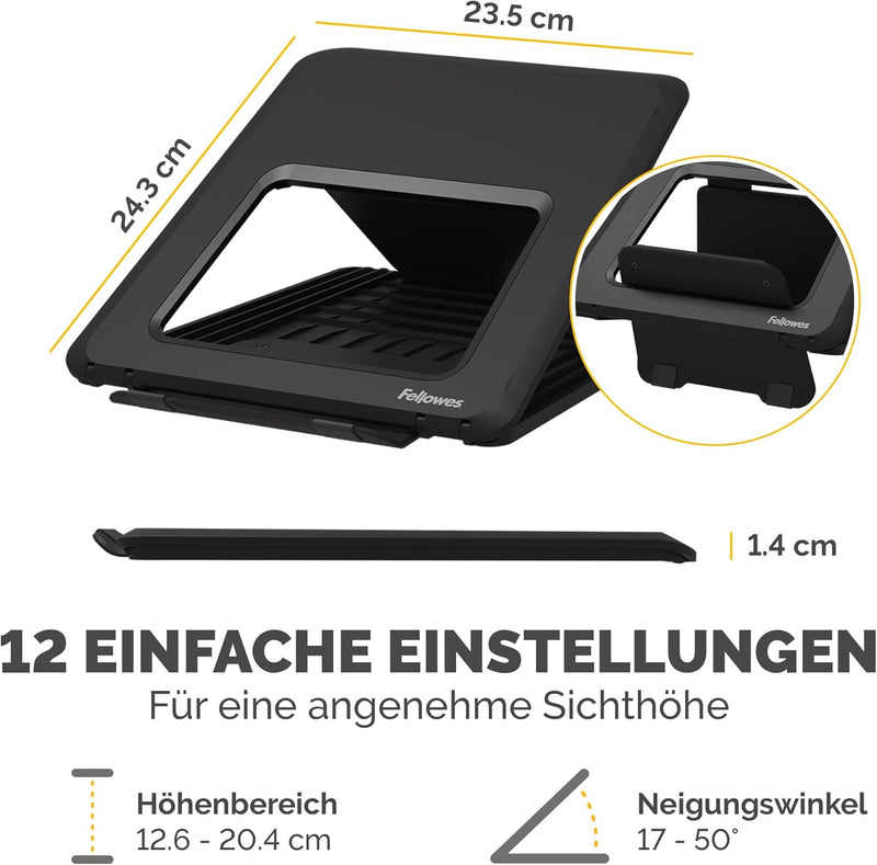 Fellowes Laptop-Ständer für den Schreibtisch - Breyta™ Verstellbarer, 100% recycelbarer Laptop-Ständ