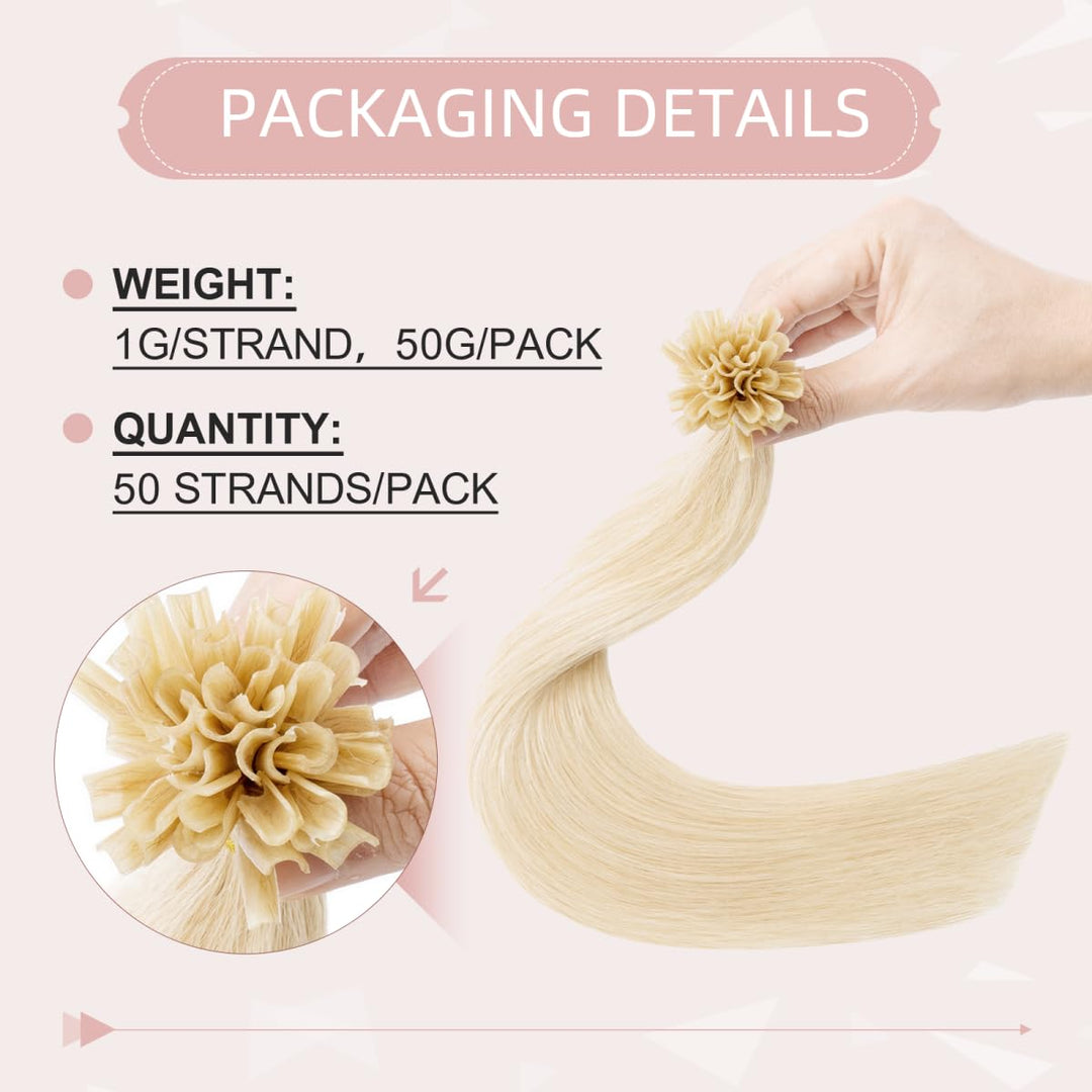 50cm Bonding Extensions Echthaar 1g U tip Extensions Haarteile Echthaar Glatt Weich Bonding Haarverl