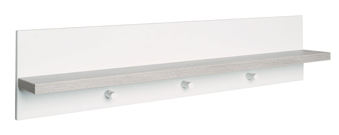 roba universal Wandgarderobe, mit Garderobenhaken und Ablage, weiss/natur, Wandgarderobe
