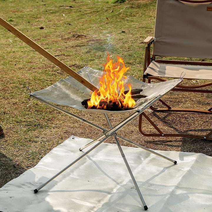 flintronic Fire Pit Outdoor, Tragbare Feuerstelle Fire Pit Outdoor mit Feuer Pit Mat und Carry Bag,