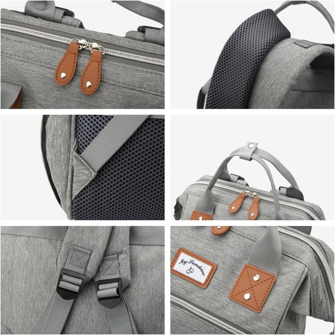 Wickelrucksack Gross inkl Wickelunterlage & Kühltasche, Modische Wickeltasche mit viel Stauraum, Was