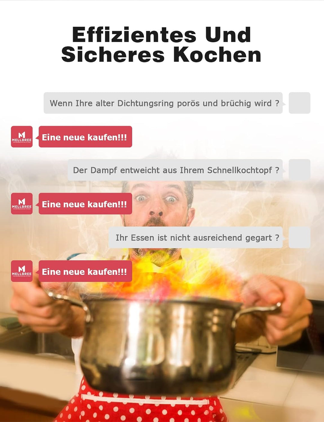 Mellbree 22cm Dichtungsring für WMF, 2 Stück 6068559990 6068559997 Dichtungsring Schnellkochtopf Ers