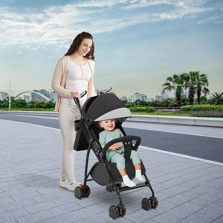 Buggy mit Liegefunktion, Kinderwagen Zusammenklappbar mit Wattepads und Moskitonetzen, Reisebuggy mi
