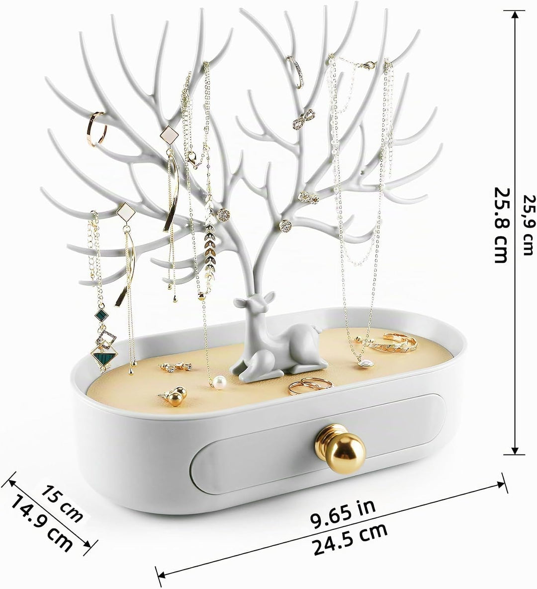 MORE&LESS Aluminiumlegierung Griff Geweih Schmuck Display-Rack Baum Turm hängenden Ring Ohrringe Hal