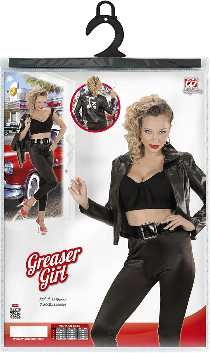 WIDMANN 97373 COSTUME GREASER GIRL SANDY NERA L #9737, L