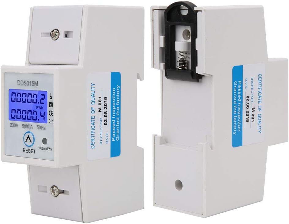Einphasen-Stromzähler, DDS015M Wattstunden-Energiezähler Digitales DIN-Schienen-KWH-Messgerät, Displ