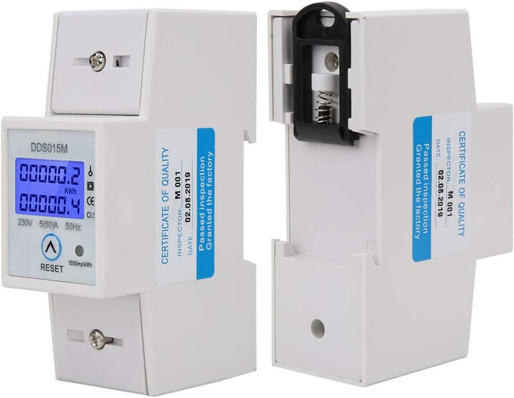 Einphasen-Stromzähler, DDS015M Wattstunden-Energiezähler Digitales DIN-Schienen-KWH-Messgerät, Displ