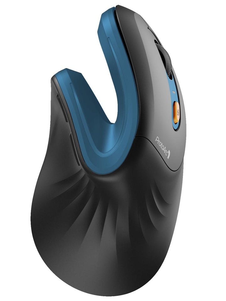 ProtoArc EM11 NL Ergonomische Vertikale Maus, Kabellos Aufladbar Mouse mit 3 Gerät (Bluetooth+Blueto