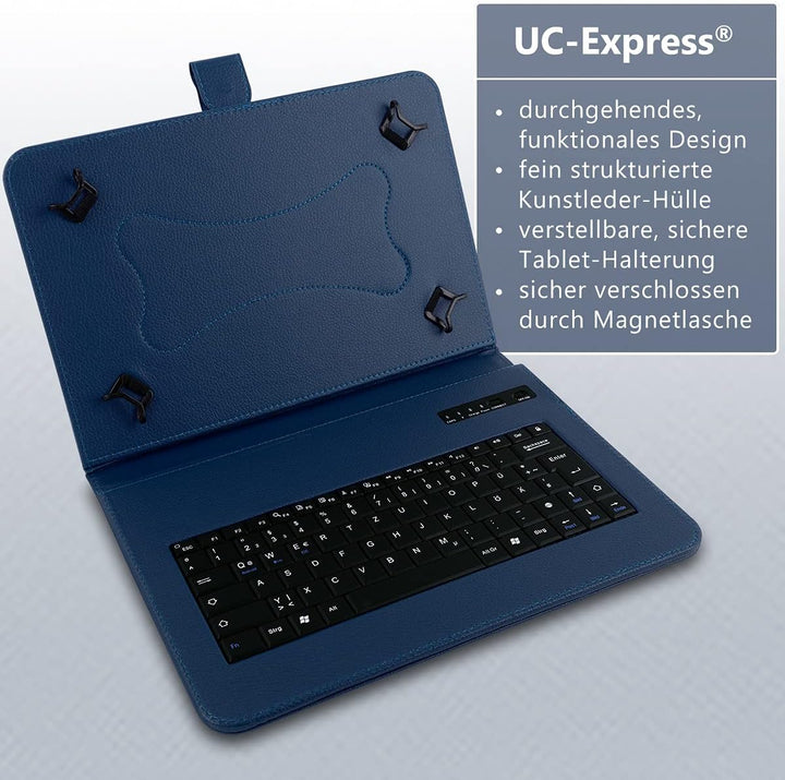 UC-Express Tablet Tasche kompatibel mit Nokia T21 T20 Tastatur Hülle Bluetooth Keyboard Case QWERTZ
