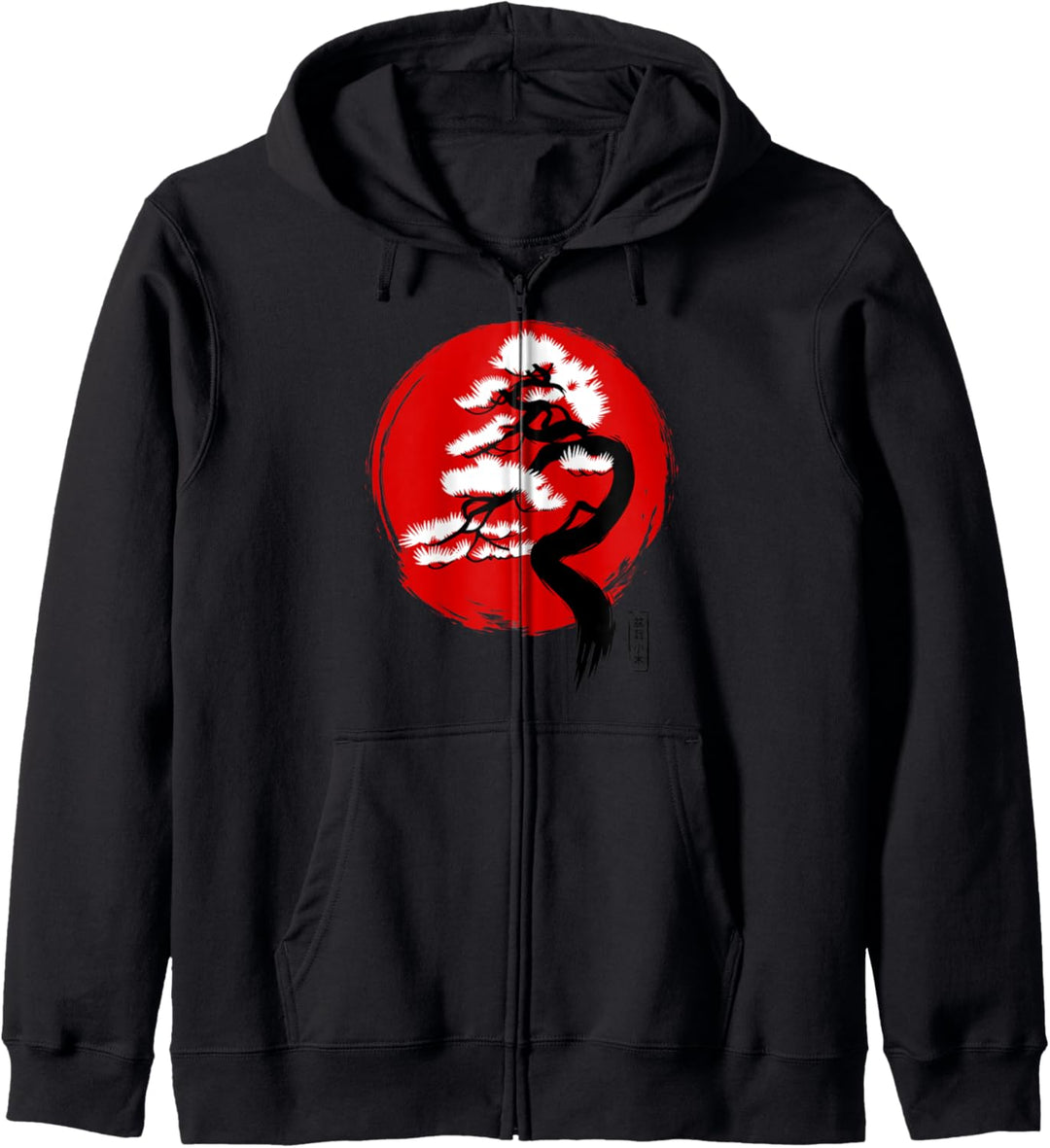Japanische Flagge mit Bonsai Kapuzenjacke