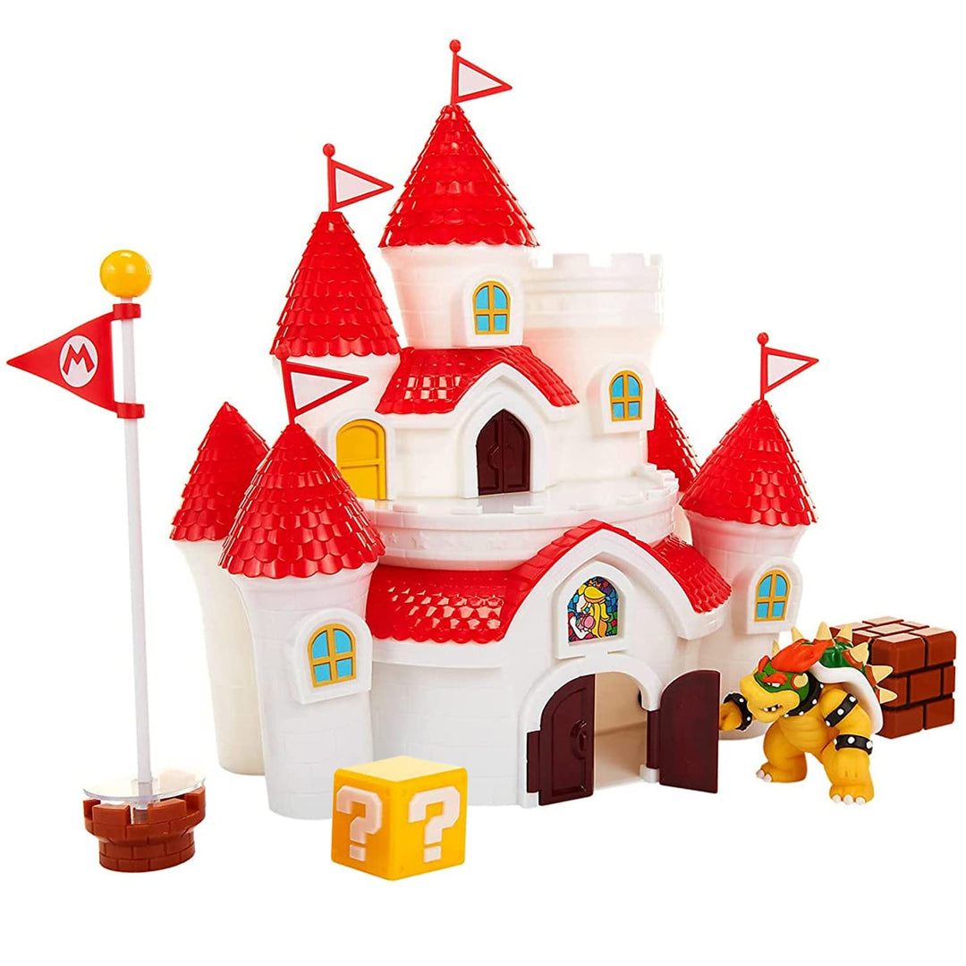 Nintendo Super Mario grosses Spielset Luxus Pilzkönigreich Schloss inkl. 1 Bowser Figur 6cm Multicol