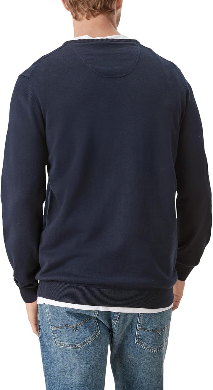s.Oliver Herren 2152193 Pullover mit Logo-Stitching M Blau(5978), M Blau(5978)