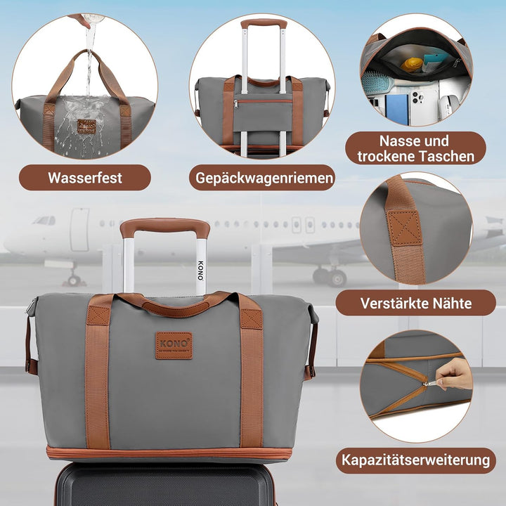 KONO Kofferset Reisekoffer Set Gepäcksets 6 Teilig, Koffer Set mit Beautycase Kosmetikkoffe mit Hand