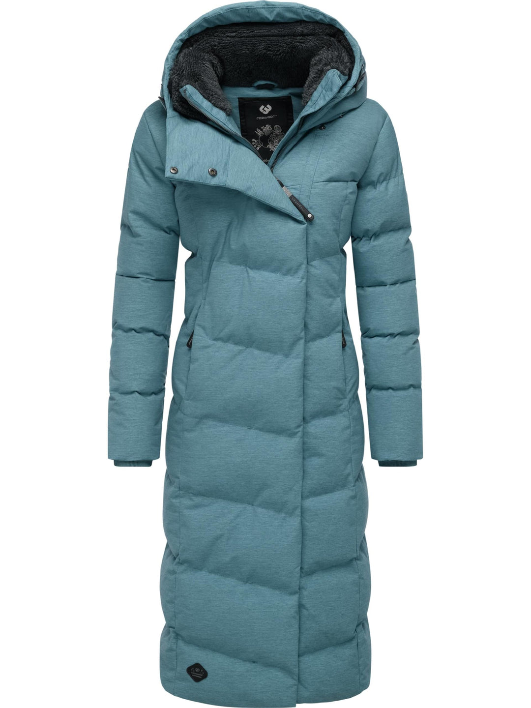 Ragwear Damen atmungsaktiver Wintermantel Warmer wasserdichter Steppmantel lang mit Kapuze Pavla Lon