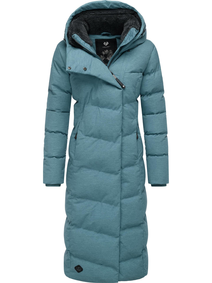 Ragwear Damen atmungsaktiver Wintermantel Warmer wasserdichter Steppmantel lang mit Kapuze Pavla Lon
