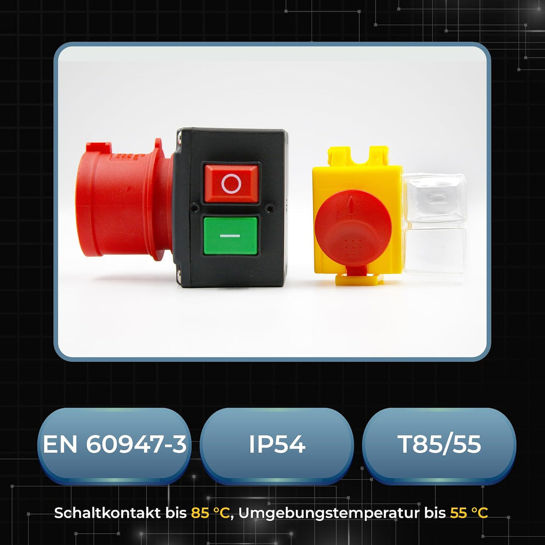 Schalter- Stecker Kombination DZ08-3 400V mit Phasenwender und U-Auslösung -Baugleich KEDU KOA7