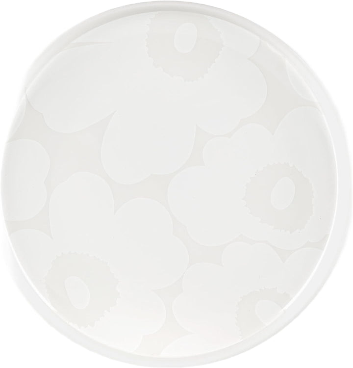 Marimekko Oiva Unikko Steingut, 20,3 cm, Weiss Plate (8") Weiss, Plate (8") Weiss