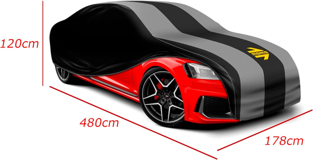 MOMO AUTOABDECKUNG INNEN 1 SCHICHT ELASTISCH - AUTO SCHUTZHÜLLE INDOOR GRÖSSE L (480x178x120 CM) 1 L