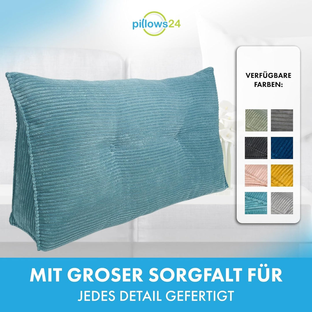 Bouclé Rückenkissen für Bett &amp; Sofa 140cm, abnehmbarem Bezug Boucle-dunkelgrau 140cm, Boucle-dunkelg