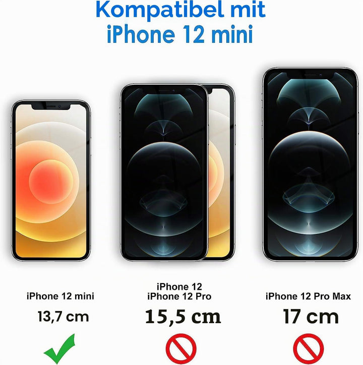 Handykette mit Band für Apple iPhone 12 Mini Hülle - Necklace Handyhülle - Transparente Case zum Umh