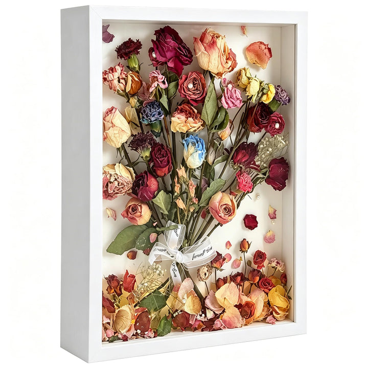 3D Bilderrahmen zum Befüllen, 41,5 x 31,5 x 4,5cm Weiss Shadow Box, 3D Objektrahmen Tiefer 3cm für H