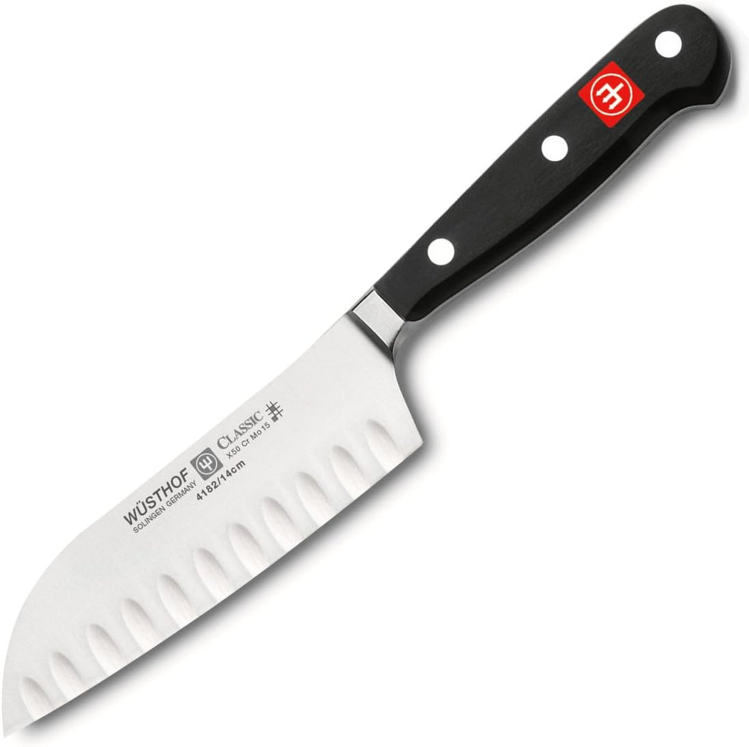 Wüsthof Santoku mit Kullen, Classic (4182-7), 14 cm Klinge, geschmiedet, rostfreier Edelstahl, sehr