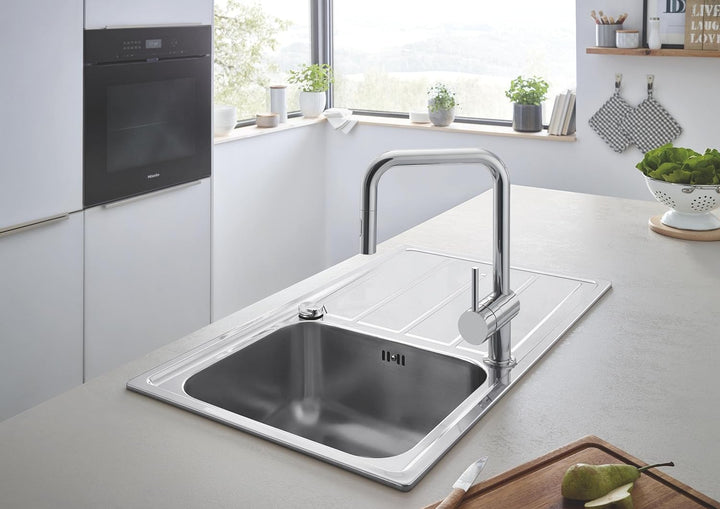 GROHE Minta - Einhand-Spültischarmatur (U-Auslauf, Einlochmontage, herausziehbare Dual Spülbrause, i
