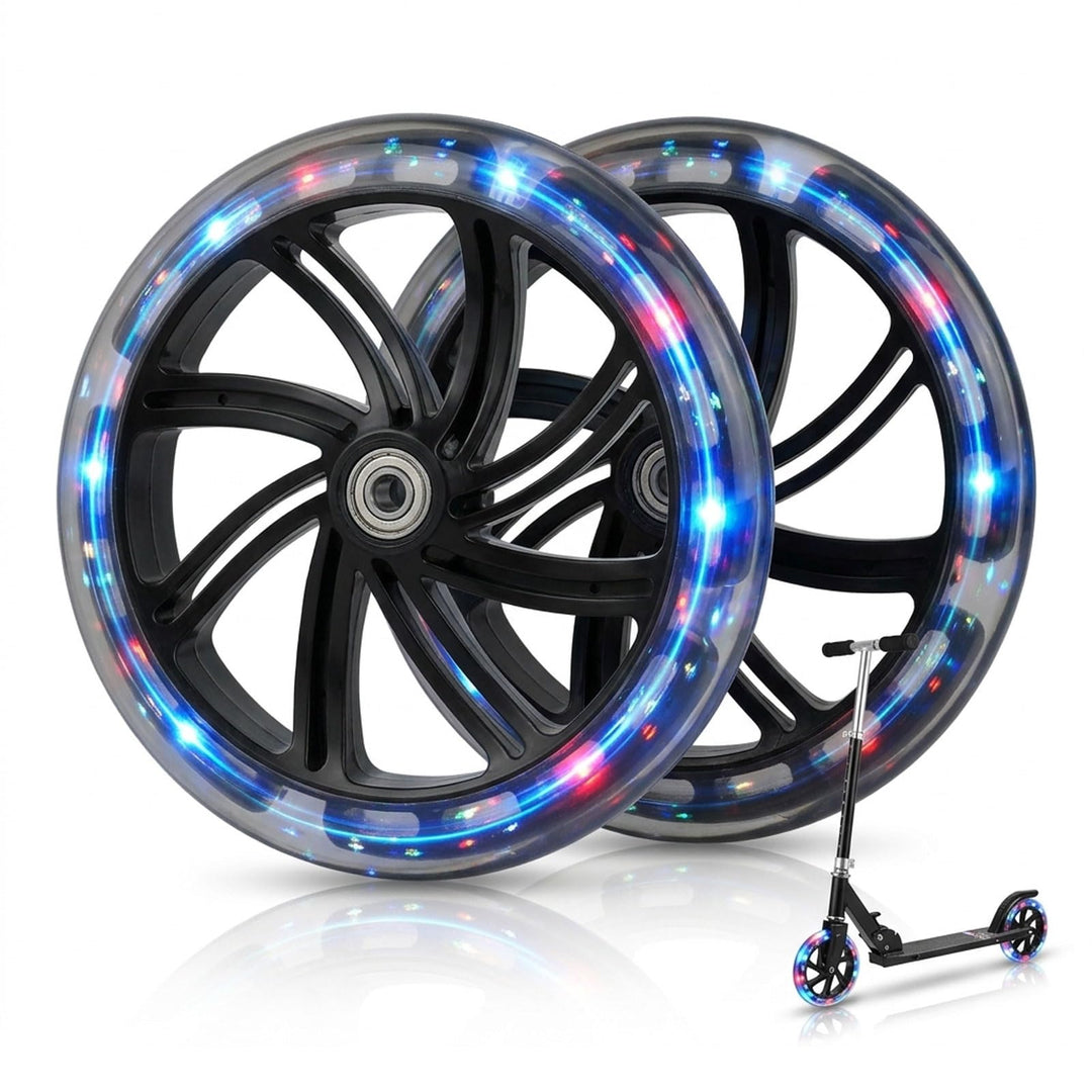 200mm Scooter Rollen - 2 Stück Stunt Scooter Reifen - Geräuschlose Vibrationsreduzierung mit 608 Kug