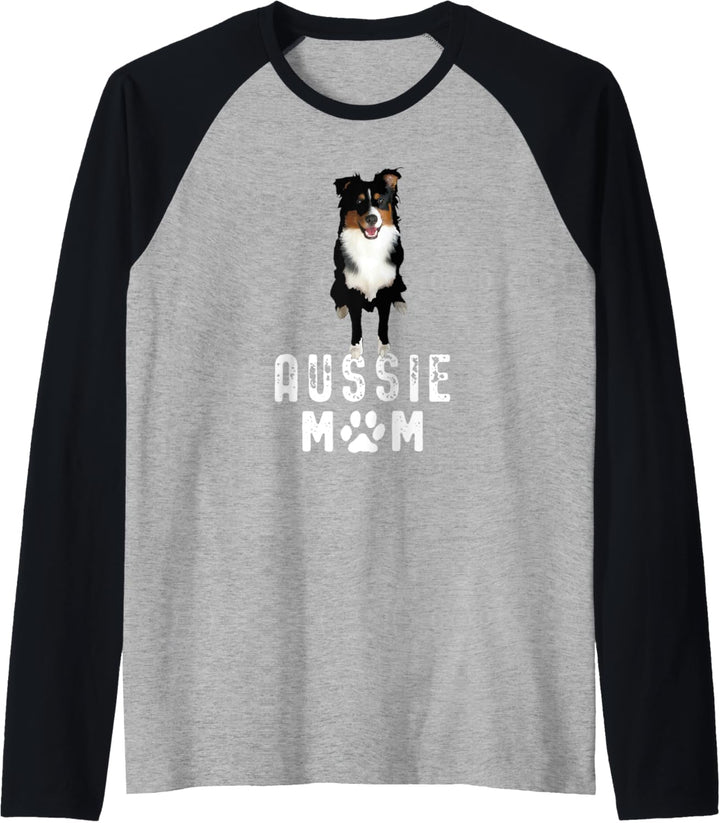 Australian Shepherd Hunde Mama Geschenk Aussie Mom Raglan