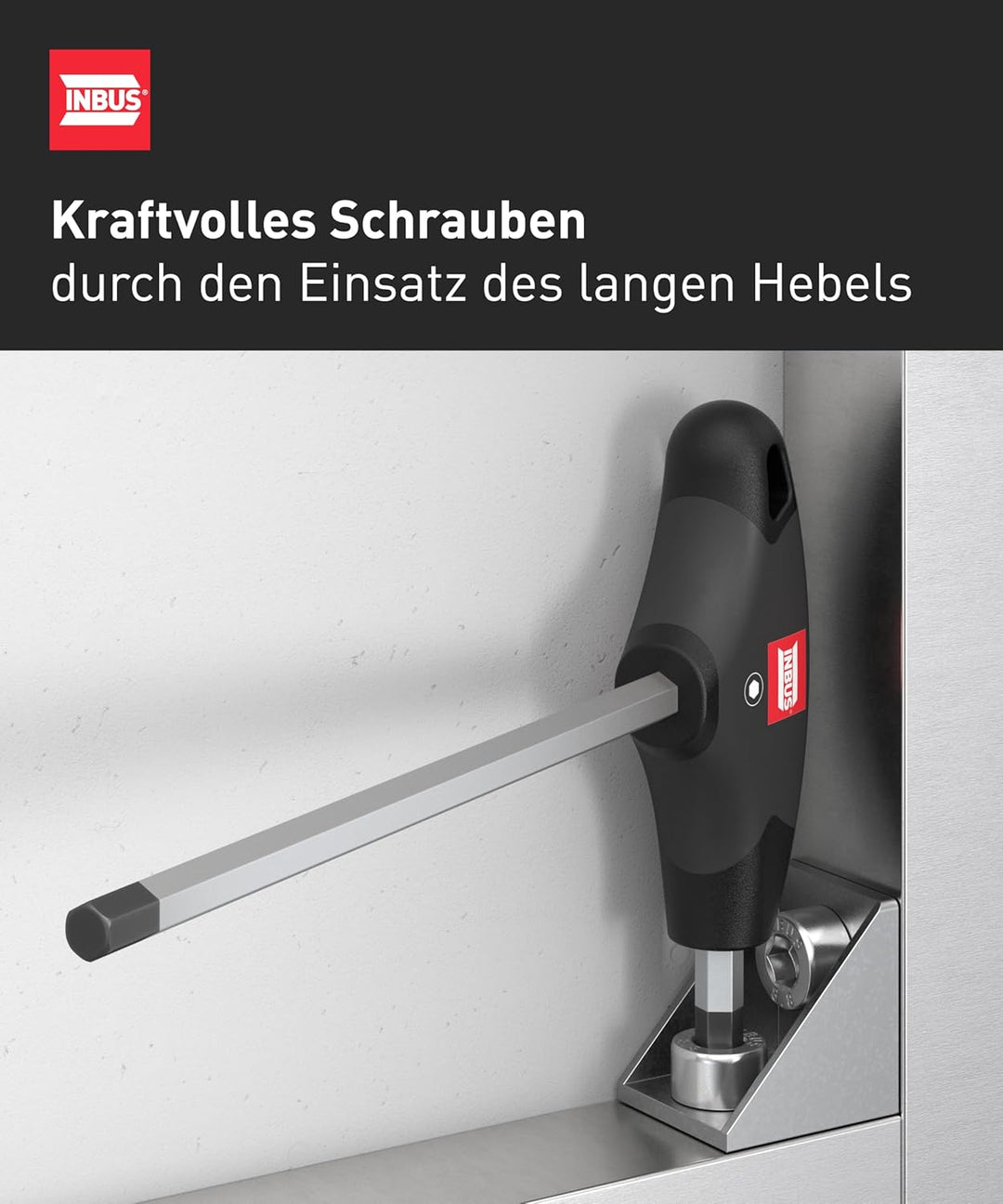 INBUS® 70129 T-Griff Schraubendreher Set 8tlg, 2–10mm, mit HybridTouch — Made in Germany 8× HX (2 –
