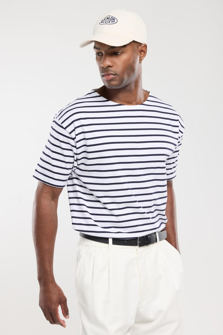 Armor Lux Herren T-Shirt, Weiss (400 Blanc/Navire)
