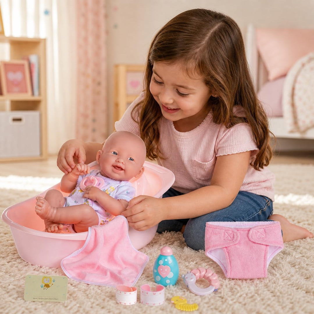 JC Toys 18570 - Puppe Newborn+Bad, 36 cm