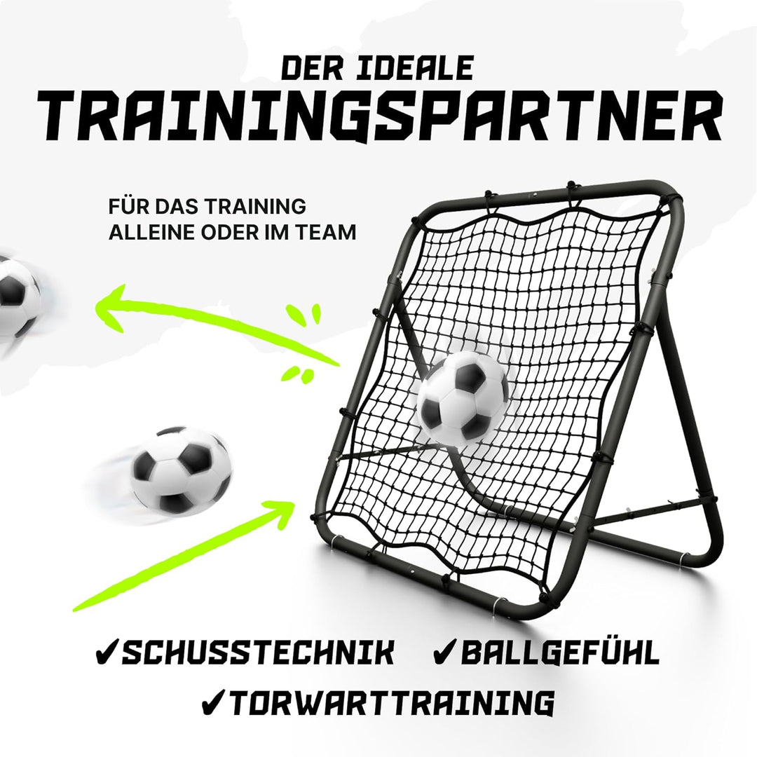 BENTSON Rebounder für Fussball Kinder und Profis I Inkl. Ersatznetz I Robuster Rahmen I Auch für Han