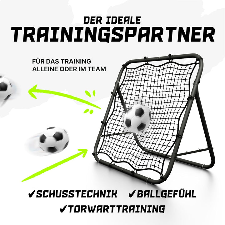 BENTSON Rebounder für Fussball Kinder und Profis I Inkl. Ersatznetz I Robuster Rahmen I Auch für Han