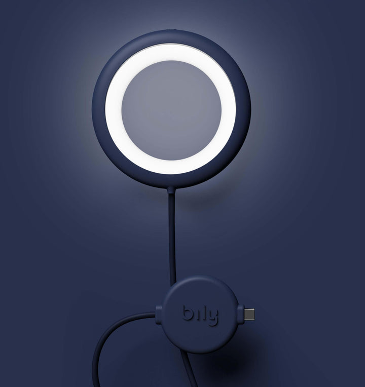 BILY Wiederaufladbare LED-Lampe mit Obi-One Akku, Laufzeit von 2 Stunden, 3 Lichtintensitäten – Blau