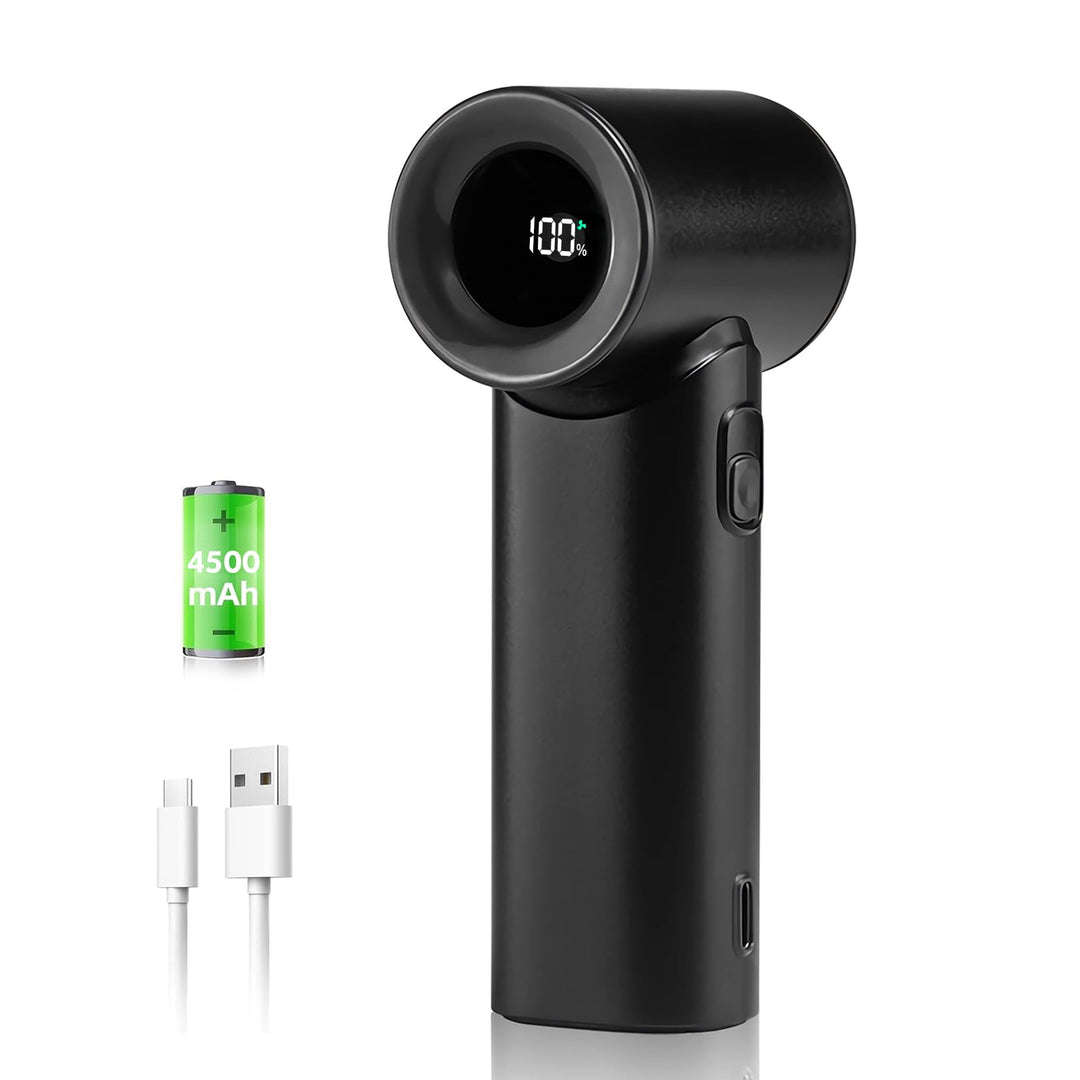 Handventilator Tragbar, USB Mini Ventilator, 17400RPM Hohe Geschwindigkeit Turbo Fan, 5 Geschwindigk