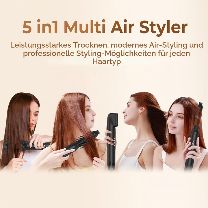 Hair Styler Set 110000 U/MIN, Hairstyler 5 in 1, Airbrush 5 in 1 mit Föhn Ionen, Warmluftbürste, Hai