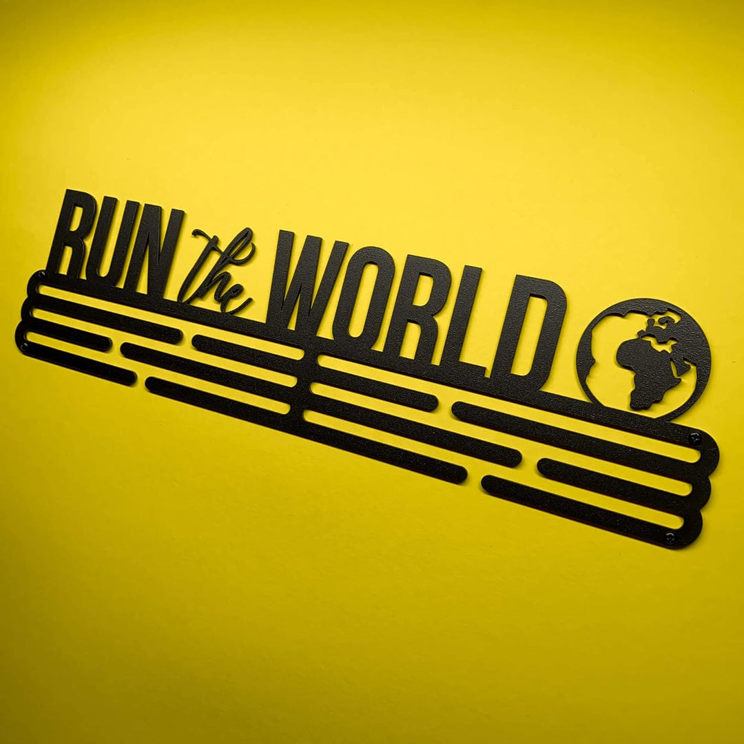 United Medals Run The World Medaillenhalter Edelstahl | Medaillen Aufhänger | Medal Hanger Holder Di