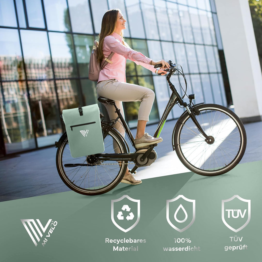 MIVELO Fahrradtasche für Gepäckträger - 3in1 Gepäckträgertasche Rucksack Umhängetasche - 100% wasser