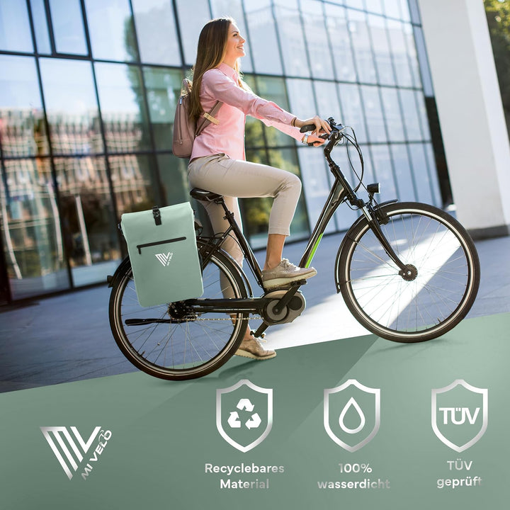MIVELO Fahrradtasche für Gepäckträger - 3in1 Gepäckträgertasche Rucksack Umhängetasche - 100% wasser