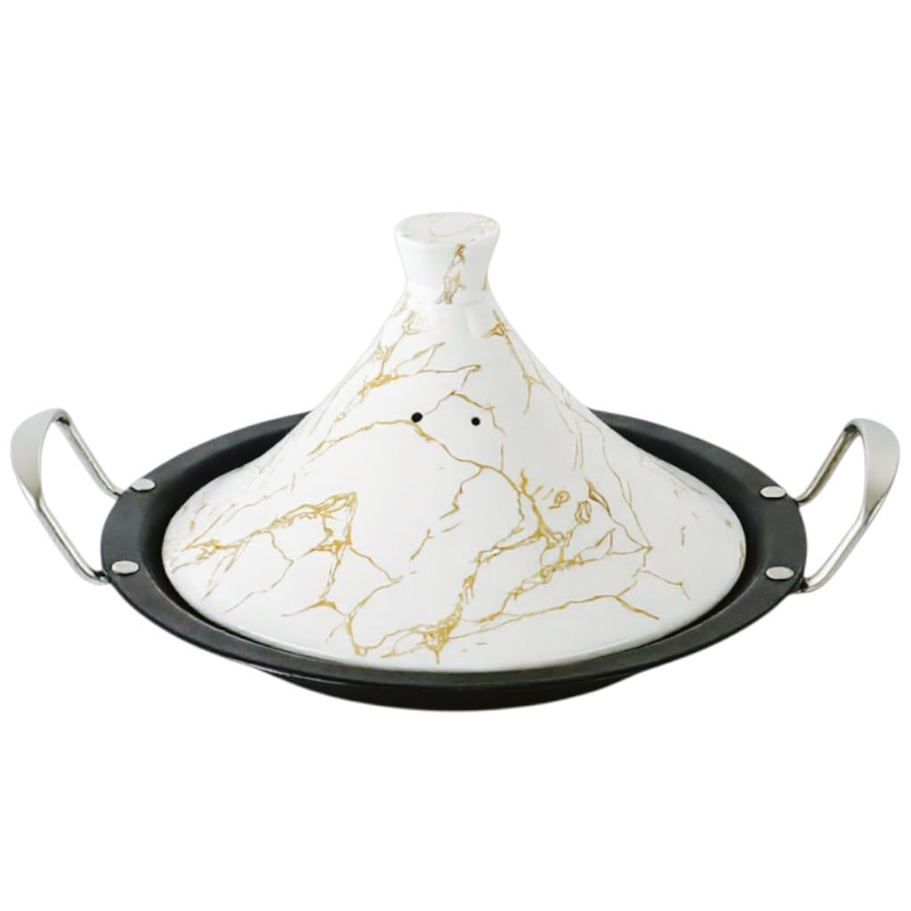 Royal Swiss Tajine 38 cm – Edelstahl mit Keramikdeckel & Dampfventil | Für Induktion, Gas, Ofen & Mi