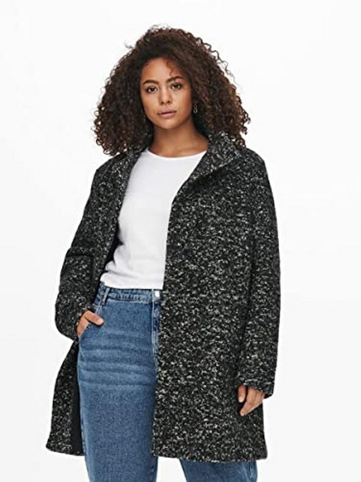 ONLY Carmakoma CARNEWSOPHIA WOOL COAT CC OTW, kombi(blackwhitemelange (177911003)), Gr. M