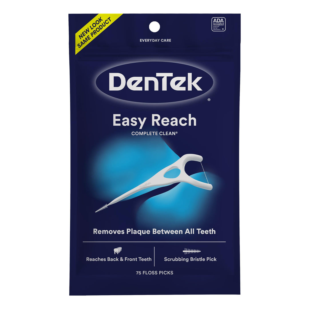 DenTek Complete Clean Easy Reach Zahnseide, kein Brechen und keine Shred Floss, 75 Stück Minze 1 stü