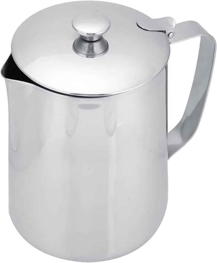 Edelstahl Krug Mit Deckel 1500,Aufschäumkrug,Edelstahl Kaffeetasse Becher Milchaufschäumkrug Krug Ka