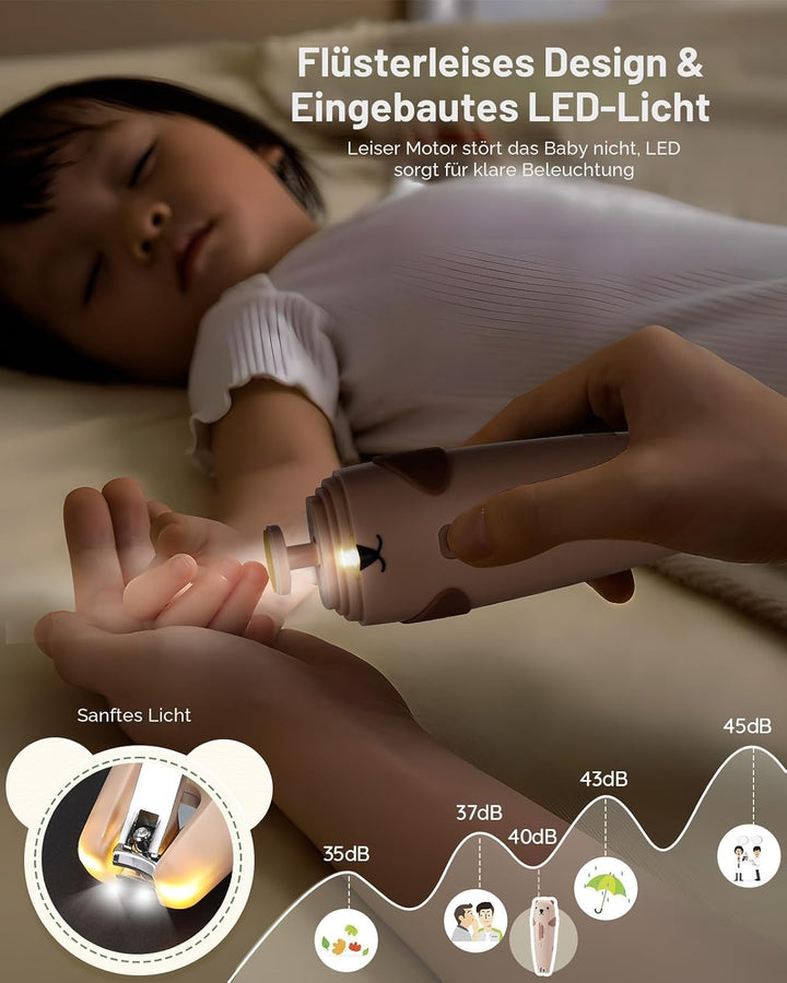 Lilian&amp;Gema Baby Nagelfeile Elektrisch, Elektrische Nagelfeile mit 9 Schleifkopf, 28 in 1 Baby Nagel