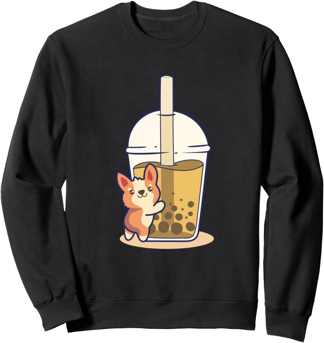 Corgi I Bubble Tea I Boba Tea I Kawaii Welsh Corgi Sweatshirt