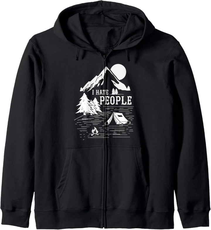 I Hate People Funny Camping Vacation Kapuzenjacke