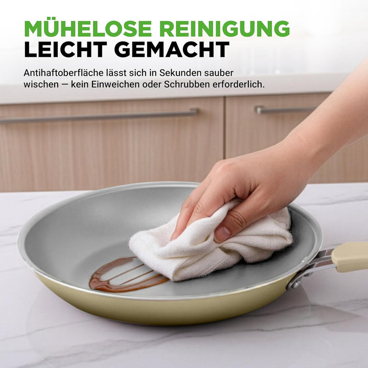 NutriChef Topf- & Pfannenset Induktion 20-teilig Weiss – Antihaft-Kochgeschirr mit Deckeln & Backfor