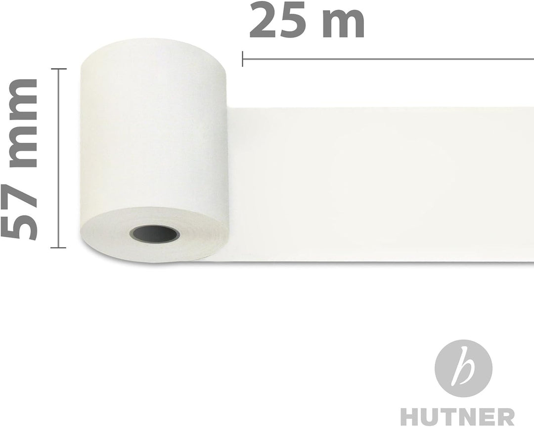 50 Stk. Thermorollen | 57x25x12 mm Ø45mm | Länge: 25 m | BPA frei | für EC Cash Geräte | Thermopapie